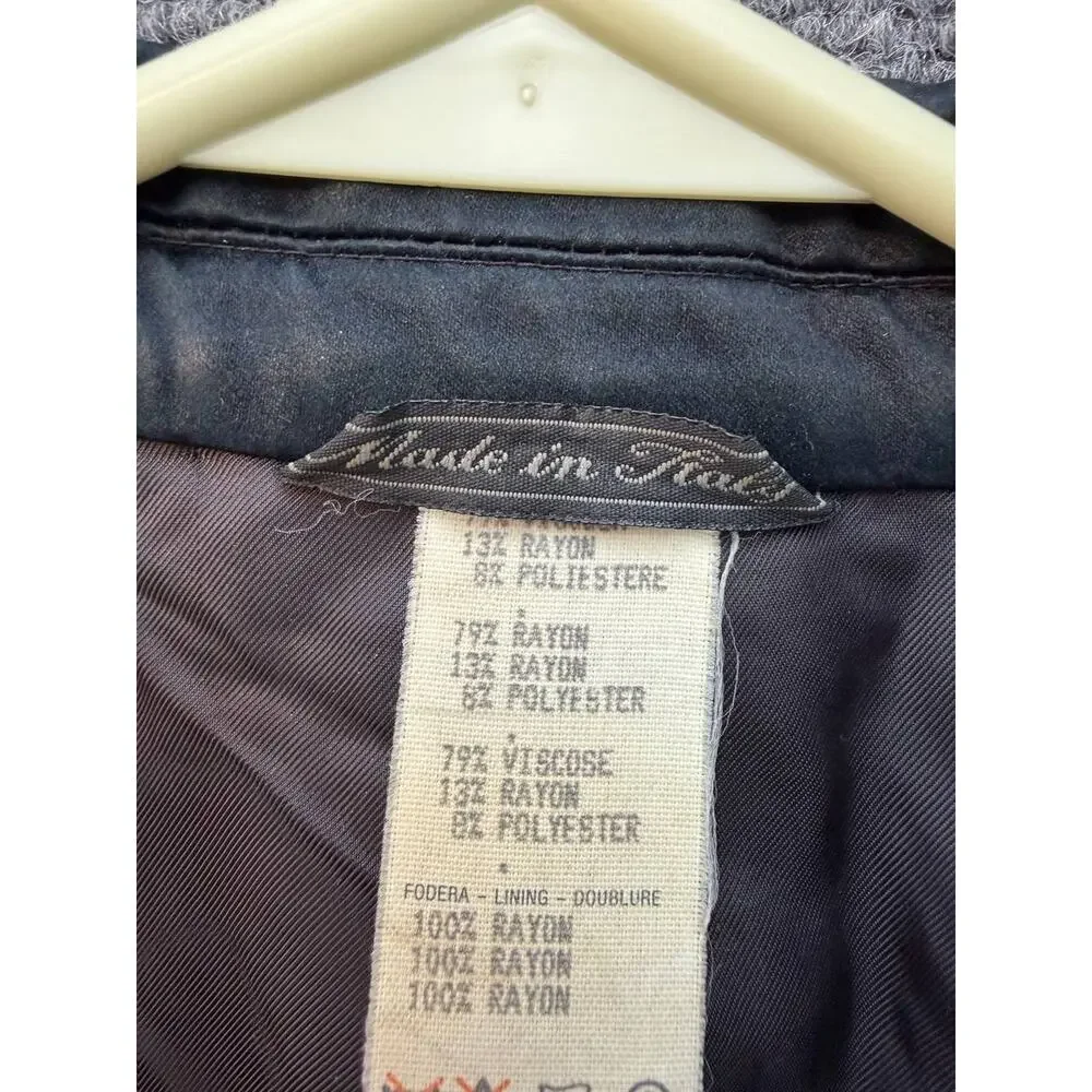 Vintage Gianni Versace Black Blazer Mens Size 52 L Distressed Italy JacketVelour